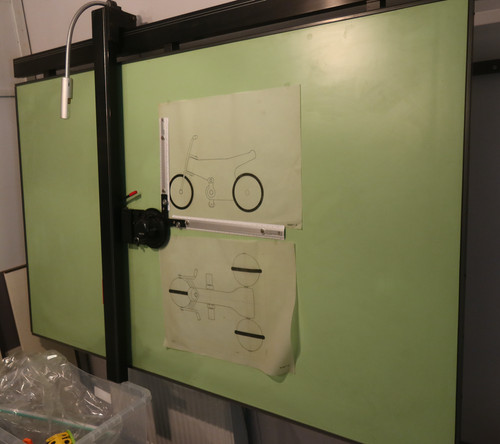 Drafting board and the vertcal