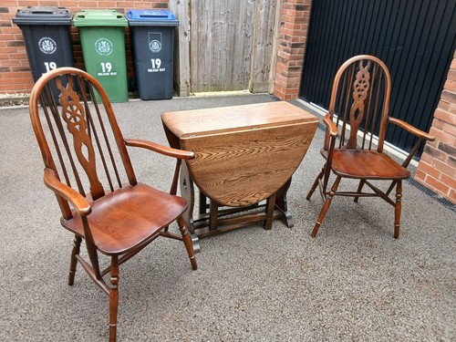 Old charm oak drop leaf - old, table