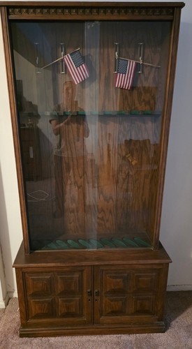 Traditional wood gun cabinet - traditional,