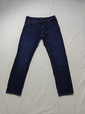 Men's Hugo Boss Maine W33/34 L32 Super Stretch Tapered Leg Dark Blue Denim