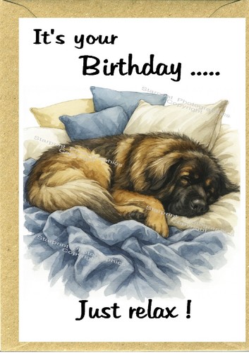 Leonberger dog birthday card - leonberger,