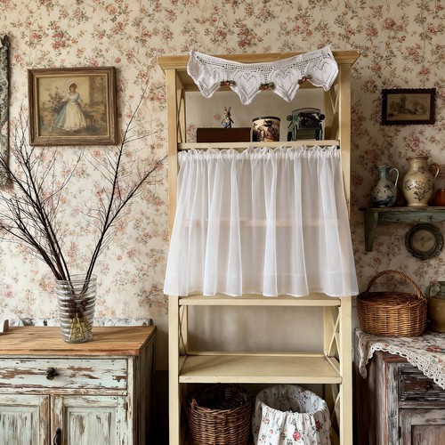 White half curtain mesh - white,