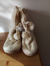 Beige Knitted Slipper Boots