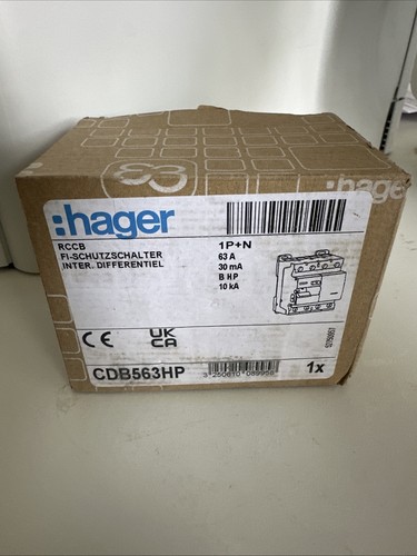 Hager 63a rcd 10ka - hp, heat