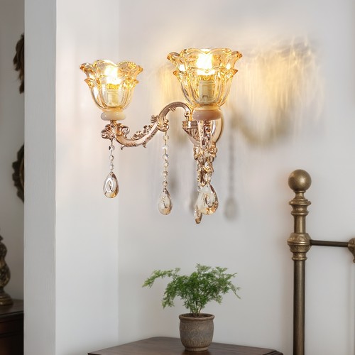 Antique gold crystal wall - crystal,