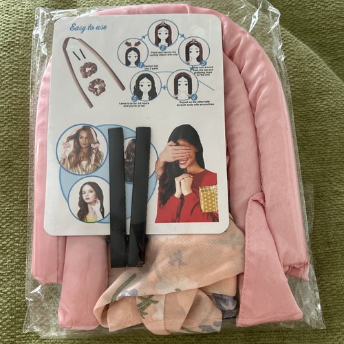 Pink heatless hair curler - pink,