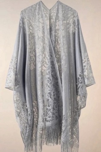 Ladies grey lace cardigan - cardigan,