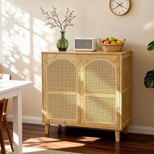 Farmhouse Rattan Buffet