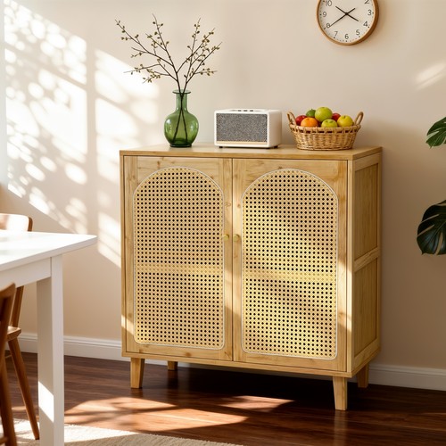 Farmhouse rattan buffet - farmhouse,