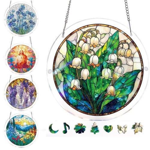 Acrylic puzzles suncatcher - acrylic,