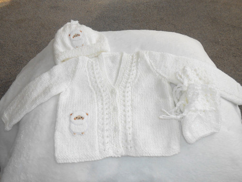 Hand knitted white woolly - white, *woolly