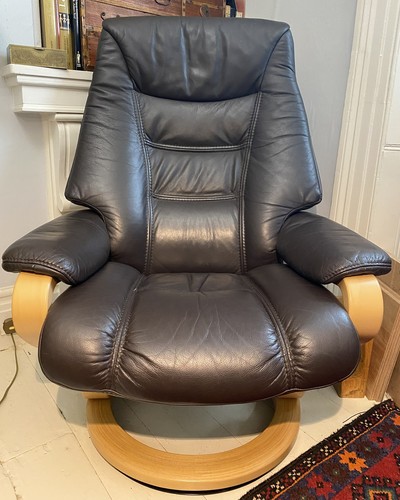 Himolla cream leather recliner - cream,