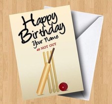 Personalised Cricket (Any Name/Age) Birthday Card