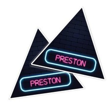 2x Triangle Shape Vinyl Stickers Neon Sign Design Preston City England #350232