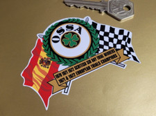 OSSA Flags & Scroll Classic Motorcycle or Helmet STICKER Bike Copa Explorer