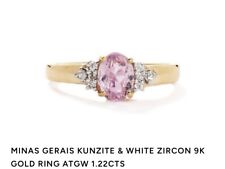 Gemporia Minas Gerais Kunzite & White Zirkon 9k Gold ring ATGW 1.22cts.
