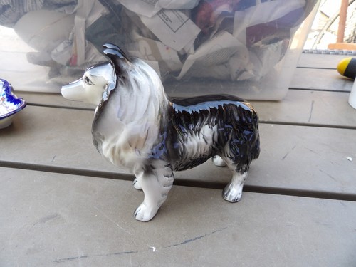 Vintage ceramic rough collie - ceramic,