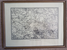 Framed antique map of