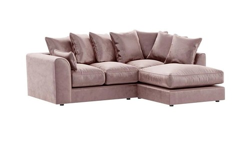 Plush velvet corner sofa - corner,