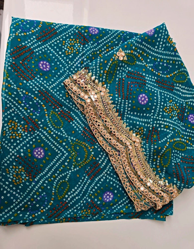Indian unstitched bandhani - unstitched,