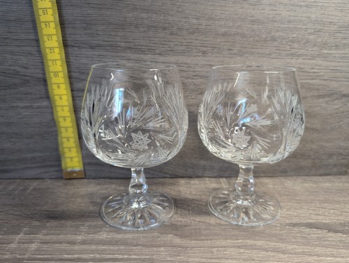 Pair small crystal brandy - pair, of
