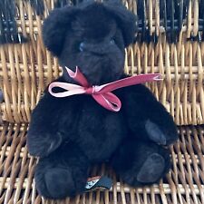Canterbury Bears 1986 Teddy - Black Plush - 20cm - Handmade in Kent, England
