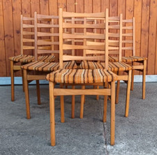 6x Dining Chairs Vintage Designer Chair Wood 60s Danish