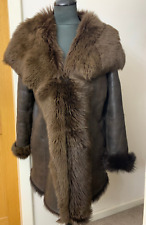 Nicole Farhi sheepskin shearling thick fur coat Toscana jacket UK12 US8 EU38