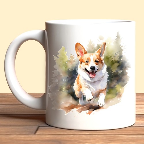 Pet dog mug watercolour welsh - pet,