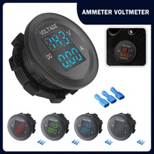 12V 24V Car Motorcycle LED Panel Dual Voltage Voltmeter Ammeter Volt Meter Guage