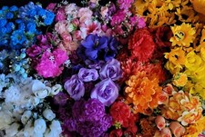 job lot artificial flowers x10