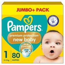 Pampers New Baby Nappies | Size 1 | 80 Jumbo Pack Gentle Protection for Newborns