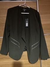 Primark Women's Khaki Blazer Jacket Size 14