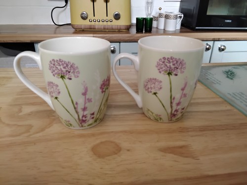 Aynsley floral spree mugs - floral, x2