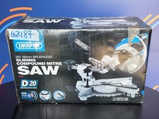 Draper D20 Brushless Sliding Compound Mitre Saw 20V, 185mm, Single Bevel, Bare