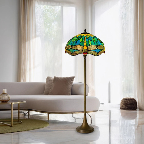 Tiffany style floor lamp with - floor,