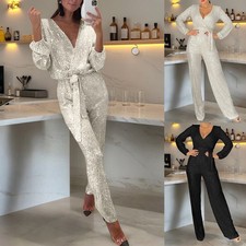 UK Women Sequin Glitter Sexy V