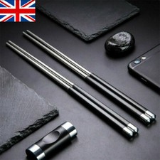 2x Stainless Steel High Grade Reusable Chopsticks Metal Chinese Chop Sticks UK