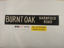Burnt Oak Barnfield Road - London Bus Destination Blind 32”- 1.12.1976