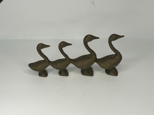Vintage set brass ducks - set, of