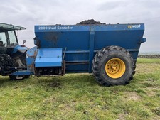 West 2000 Dual Spreader. Loader Tractor Trailer Tanker JCB Harrows Mf Valtra