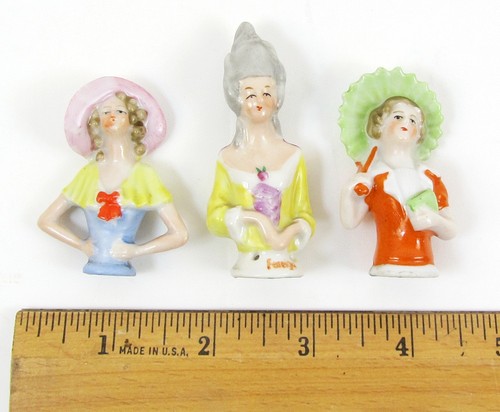 Antique porcelain pin - x,