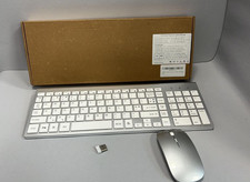FENIFOX Wireless Keyboard and Mouse Sets 2.4Ghz Silver White DF22