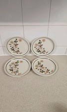 Set Of 4 Vintage M&S Autumn Leaves Side Plates, England. 17cm