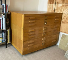 Vintage Industrial Architects Plan Chest / Drawer Cabinet – 9 Drawers – Modular 