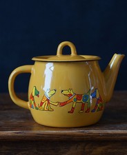 Vintage Enamel Teapot Yellow