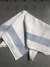 Blue stripe & White Fabric Napkins 100% cotton -French Linen style