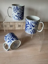 3 spode blue room mugs grapes