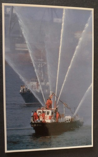 Postcard lifeboat fire - lifeboat,,
