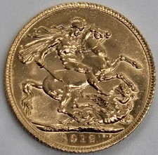 King George V 1912 Full Gold Sovereign London Mint